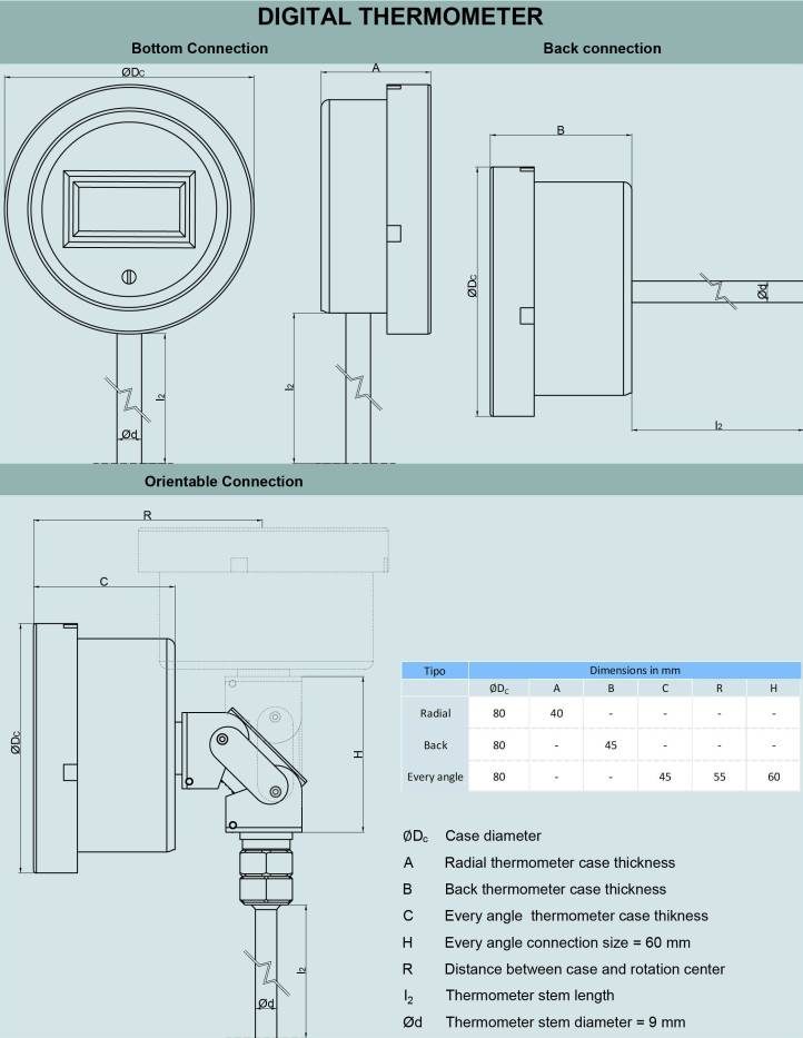 ELECTRONIC THERMOMETER WITH LCD DISPLAY (without junction)